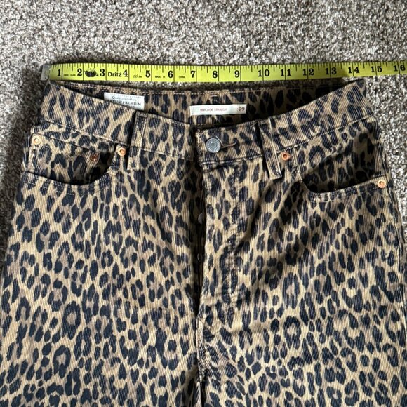 Levi's Ribcage Strait Ankle Leopard Corduroy Pants, Size 29 - Picture 6 of 13